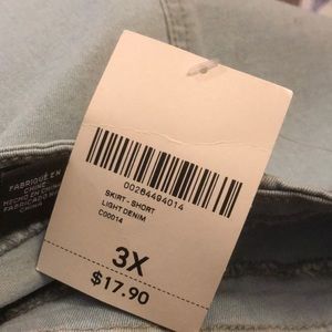 Forever 21 Skirts - Light Denim Short Frayed Skirt Plus Size C21 Forever 21 Skirts - Light Denim Short Frayed Skirt Plus Size C21